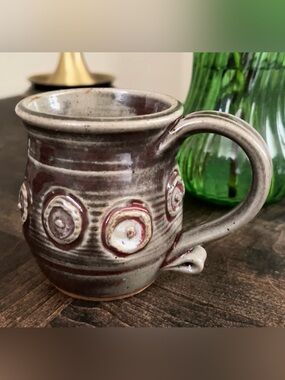 Vintage Serafino Studio Pottery Mug - Hand-Thrown Signed Stoneware Coffee Cup